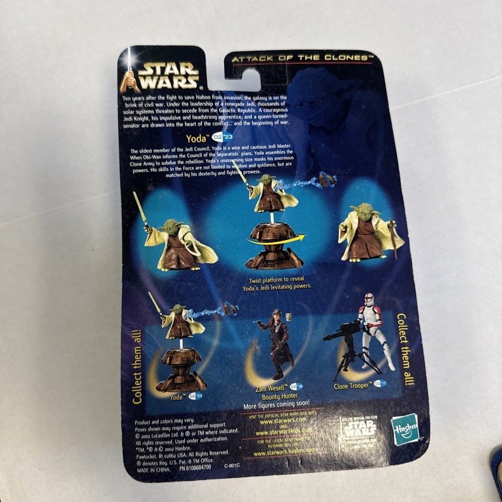 Lot of 4 Star Wars 2002 Action Figures Attack of the Clones Yoda Palpatine Vtg - Picture 8 of 10